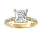 LADIES RING 2 1/2CT ROUND/PRINCESS DIAMOND 14K YELLOW GOLD (CENTER STONE PRINCESS DIAMOND 2CT )